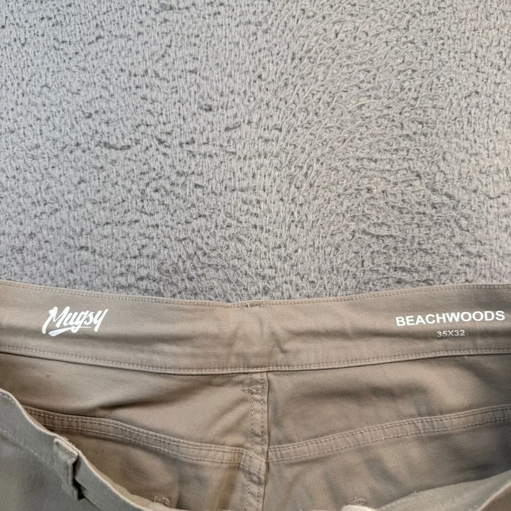 Mugsy Beachwoods Men Khaki Tan Utility Carpenter Chino Pants 35x32 TWDWP2